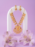 Goddess Lakshmi Temple Jewellery Set with Jhumkas